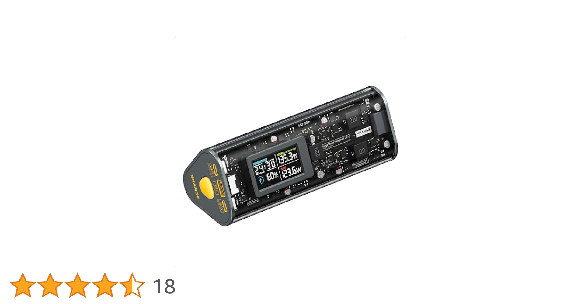【未使用・未開封】SHARGEEK170W モバイルバッテリー 24000mAh SHARGE Shargeek 170 モバイルバッテリー レビュー。スケルトン